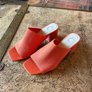Orange heeled mule